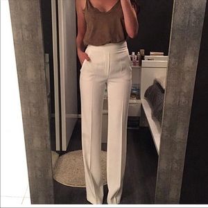 BCGB Maxazria white high waist wide leg pants